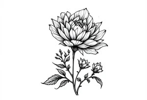 "She gave me a reason to live"  as the stem blooming into a flower tattoo idea