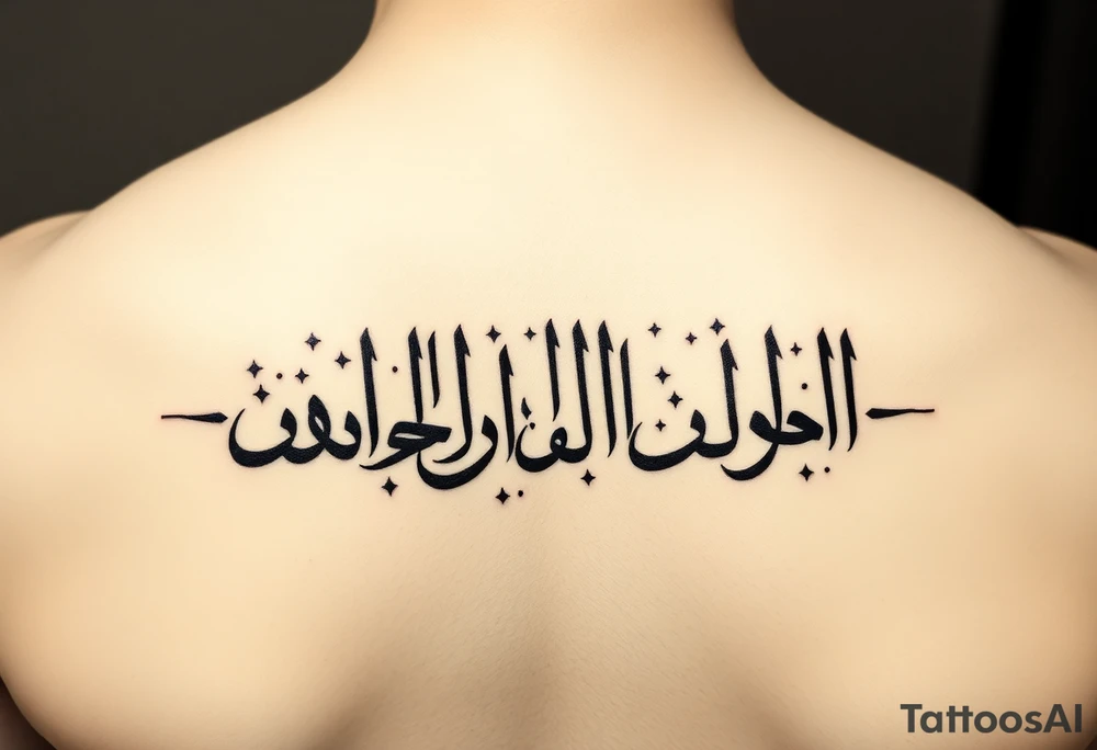arabic tatto with words tattoo idea