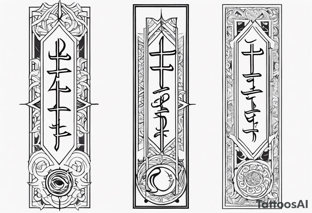 baybayin Filipino sun vertical tattoo tattoo idea