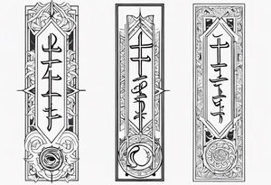 baybayin Filipino sun vertical tattoo tattoo idea