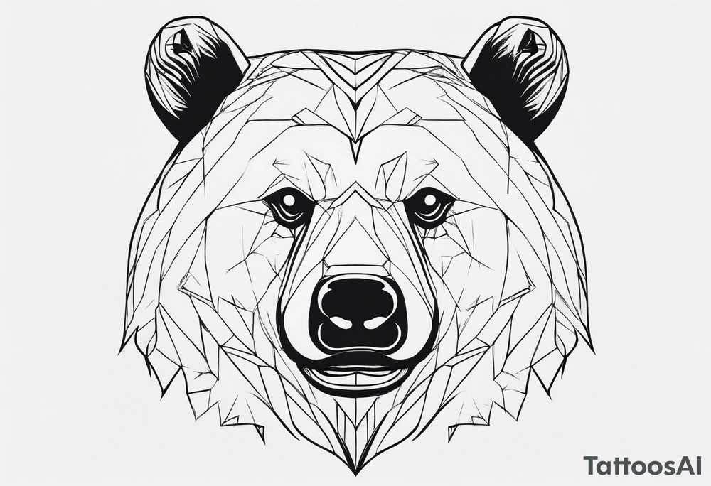bear face scary tattoo idea