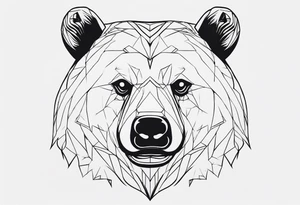 bear face scary tattoo idea