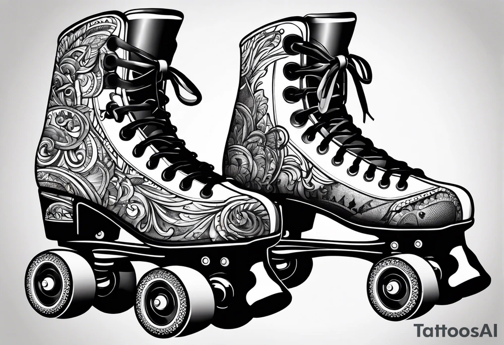 Pair of rollerskates tattoo idea