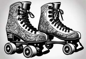 Pair of rollerskates tattoo idea