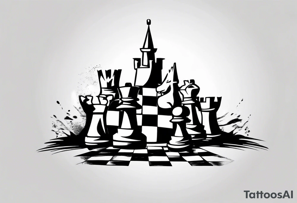 a castle from chess tattoo idea