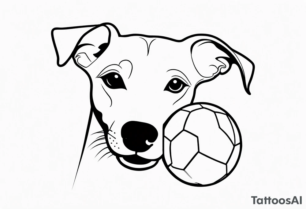 jack Russell with ball in its mouth tattoo idea