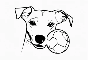 jack Russell with ball in its mouth tattoo idea
