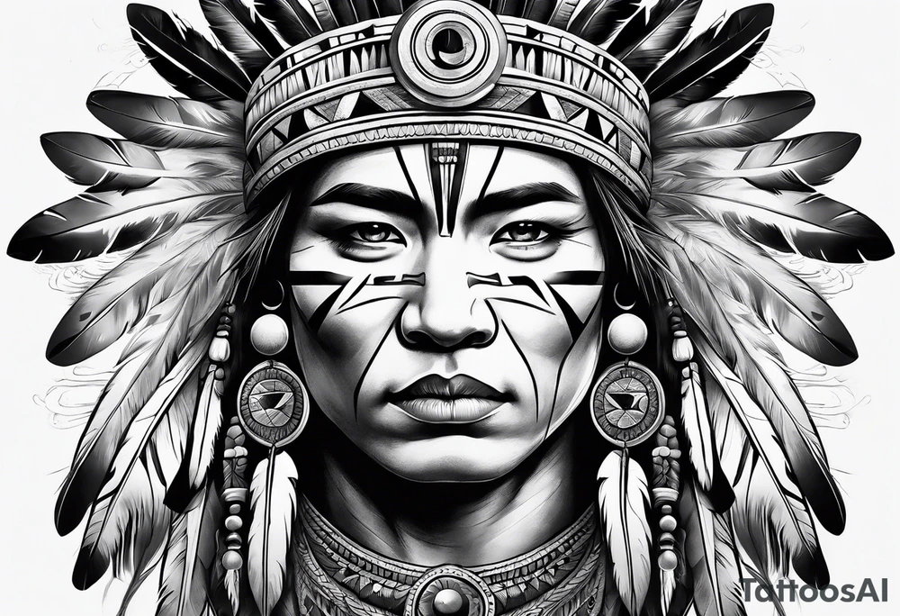 Body of Native American tattoo idea