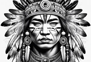 Body of Native American tattoo idea