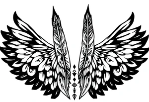 spiritual feathers indian mandala shaman rune tattoo idea