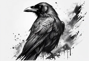 Generate a tattoo of a raven for the forearm tattoo idea