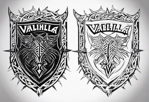 Valhalla
sword shield barbed  wire tattoo idea