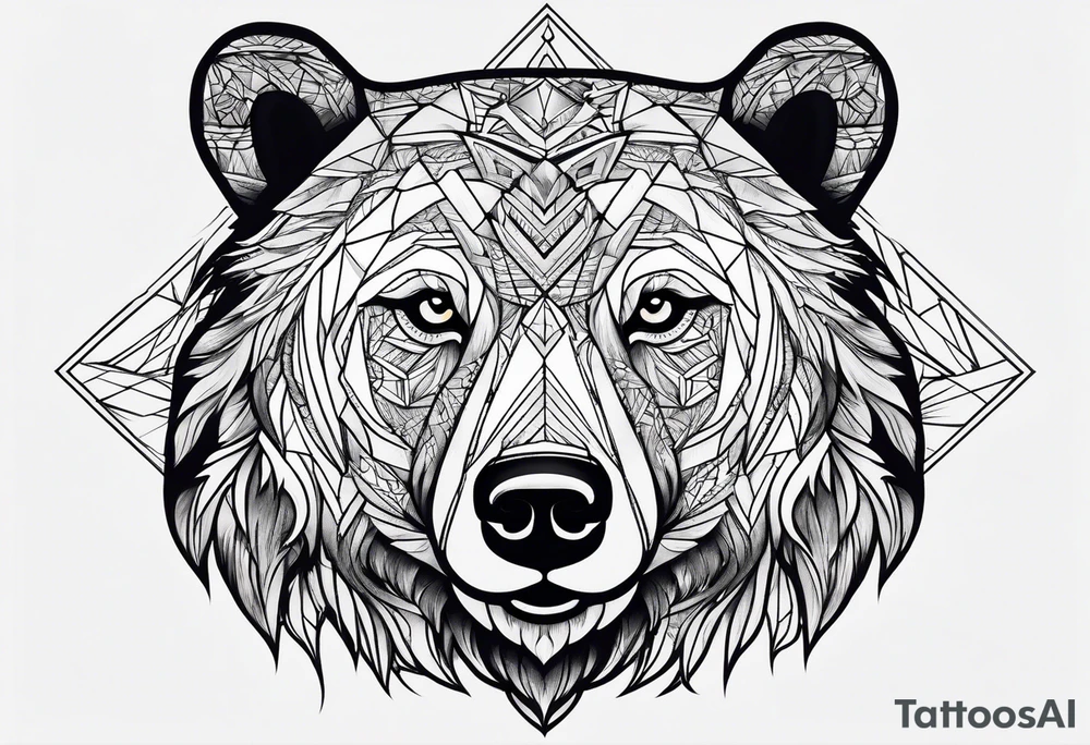Bear face tattoo idea