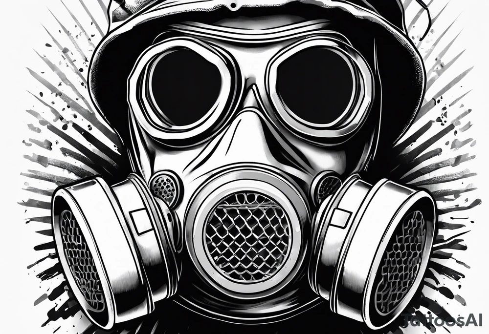 world war 2 gasmask tattoo idea