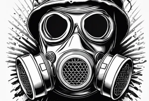 world war 2 gasmask tattoo idea