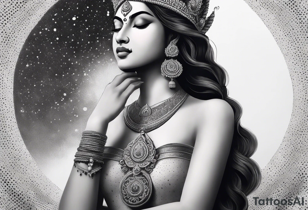 Durga with lotus tattoo idea