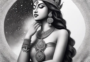 Durga with lotus tattoo idea