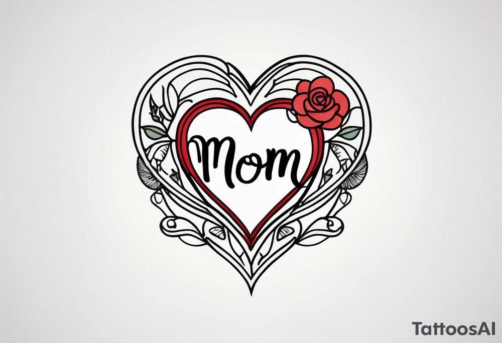 heart with “mom” tattoo idea