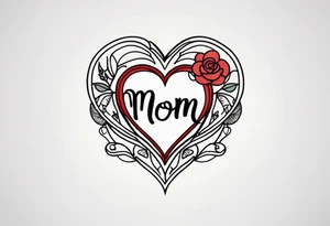 heart with “mom” tattoo idea