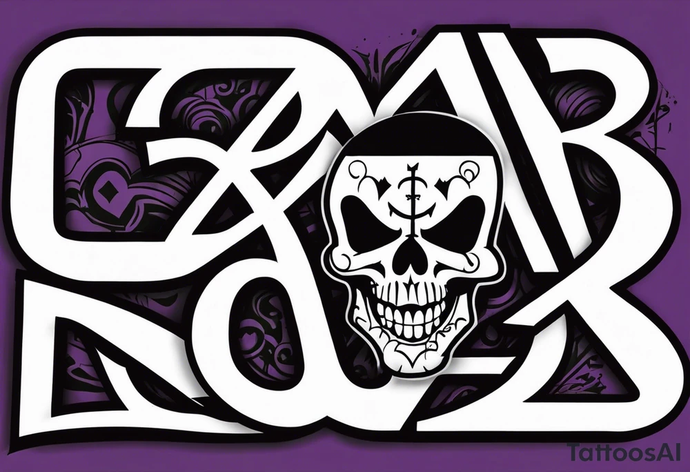street art graffiti skull with the words "GenX OG" tattoo idea