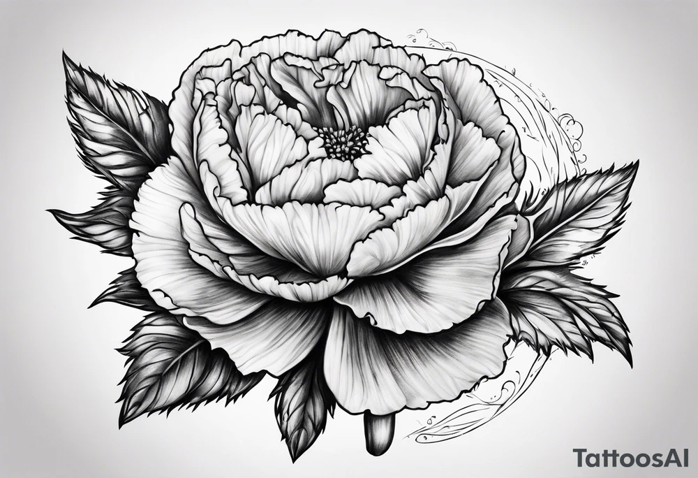Full moon carnation tattoo idea