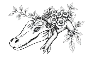 gothic alligator with orange groves tattoo idea