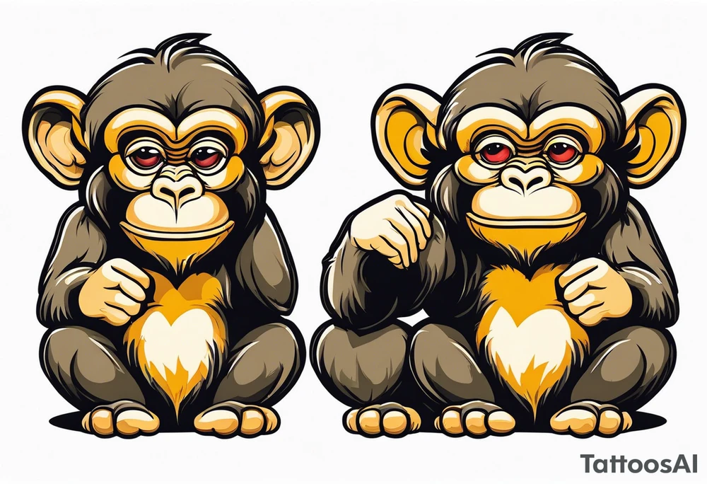 three wise monkeys one has ears covered one eyes one mouth tattoo idea