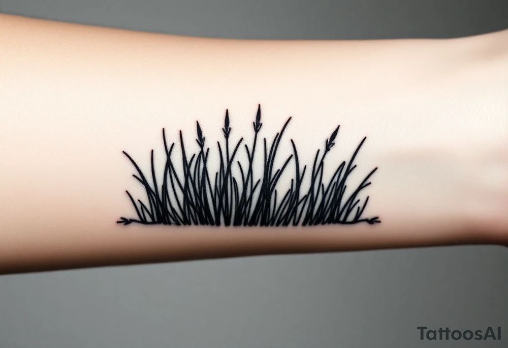 Grass growing from short to long like in a forest tattoo idea