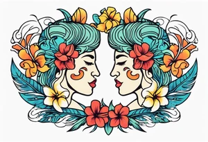 Gemini  Hawaiian tattoo idea