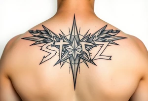Edgy cybersigilism “Starz” tattoo idea