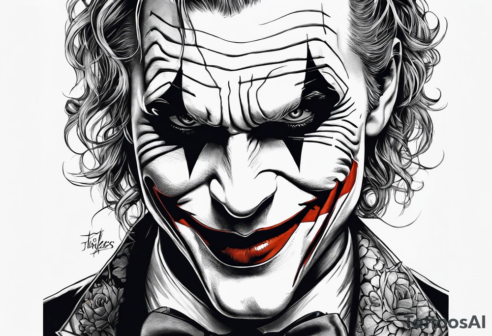 Facees with masks joker dark tattoo idea