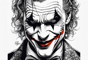 Facees with masks joker dark tattoo idea