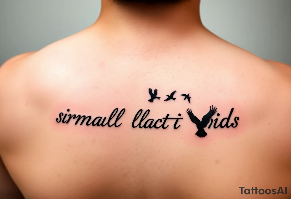 pictur of small black birds flying down arm tattoo idea