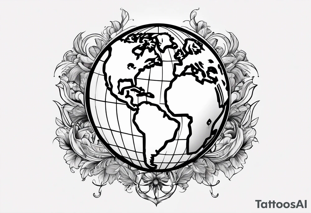 earth shattering globe tattoo idea
