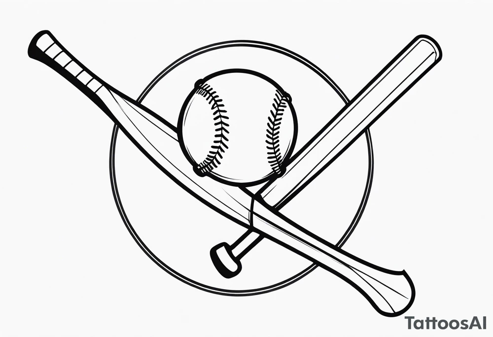 baseball and bat tattoo idea