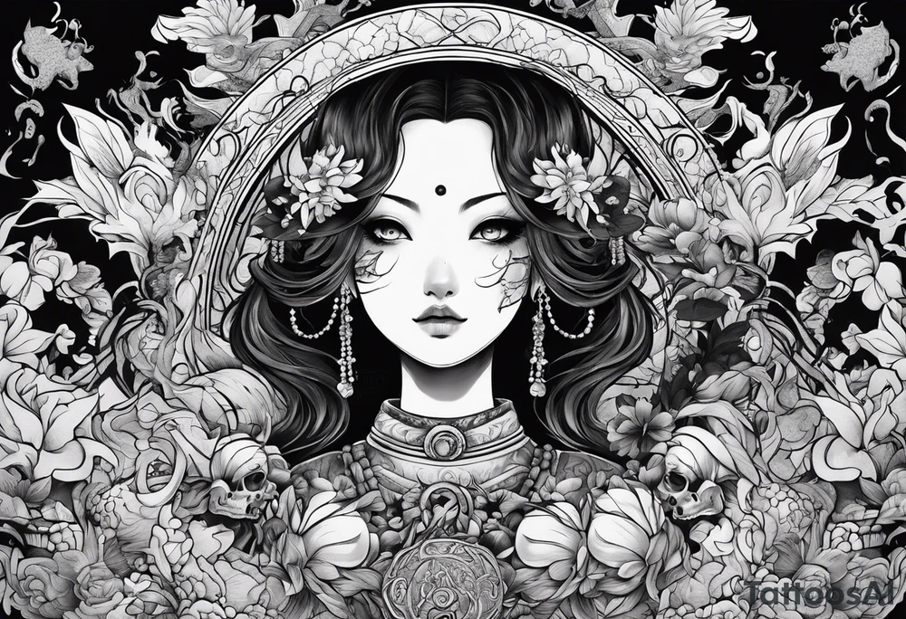 Beautiful body horror tattoo idea