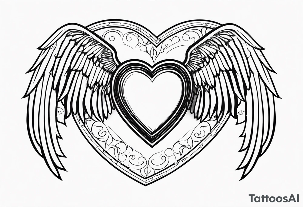 Y2K angel heart with wings tattoo idea