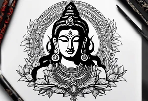 Shiva tattoo and add personality like adventure, karma , nothing is deep , positive, go with the flow tattoo idea