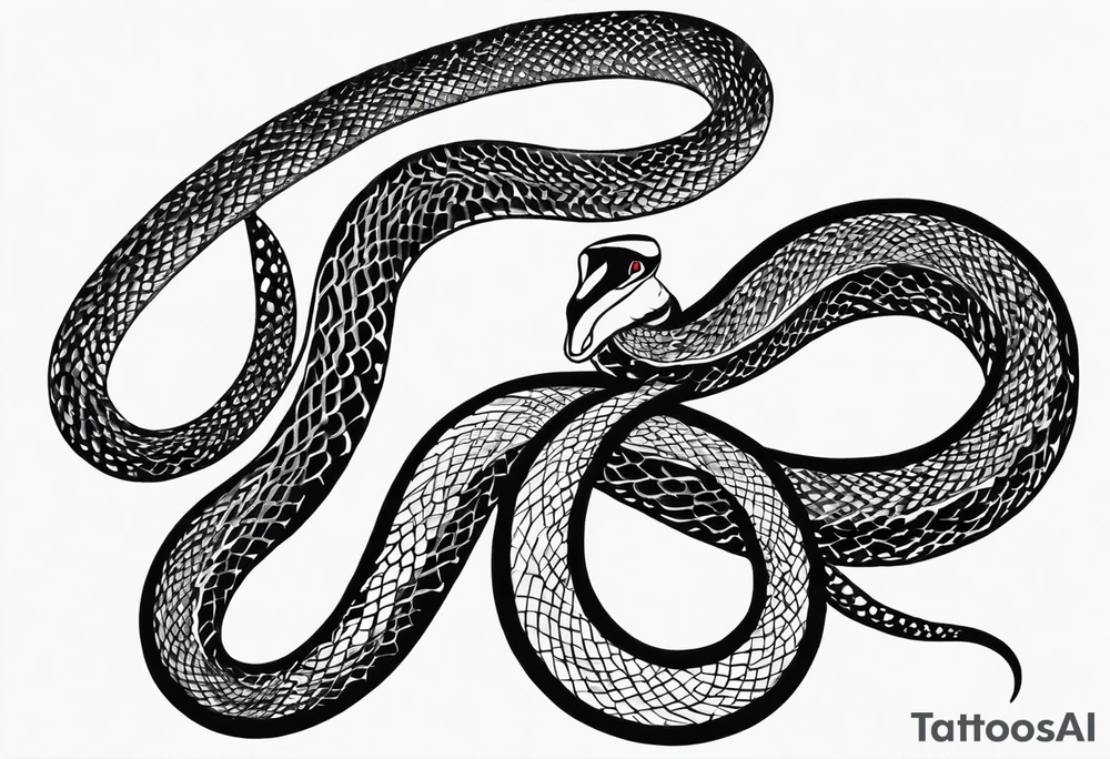 snake fast slithering from above simple tattoo idea