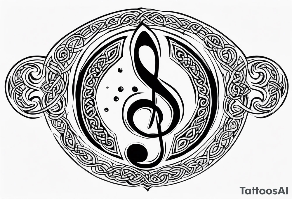 Celtic style bass clef tattoo idea