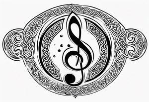 Celtic style bass clef tattoo idea