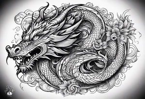 dragon swirling tattoo idea