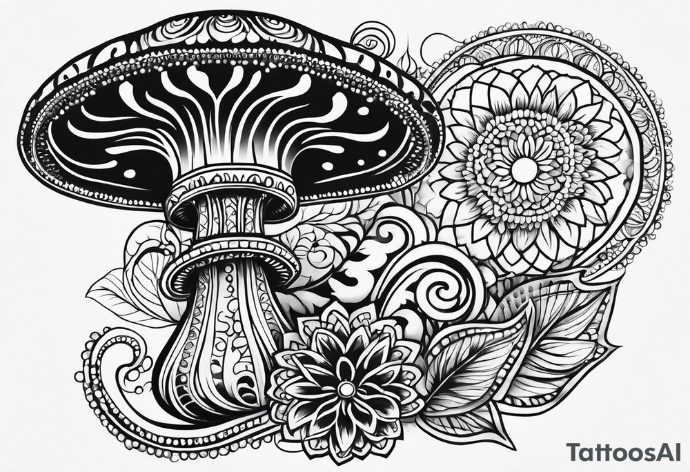 Black mushroom henna tattoo tattoo idea