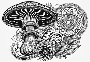 Black mushroom henna tattoo tattoo idea