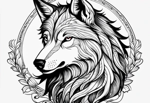 Cheval et loup tattoo idea