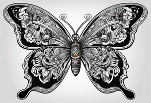 Guitar, butterfly, rainbow, Woody tattoo idea