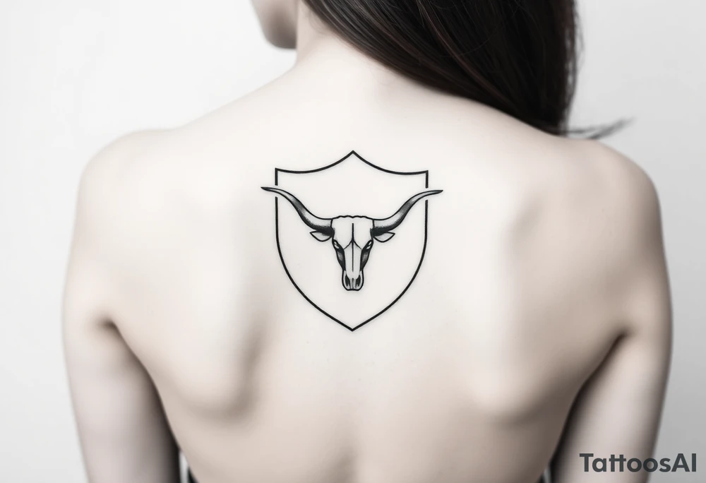 A shield with a longhorn in it tattoo idea