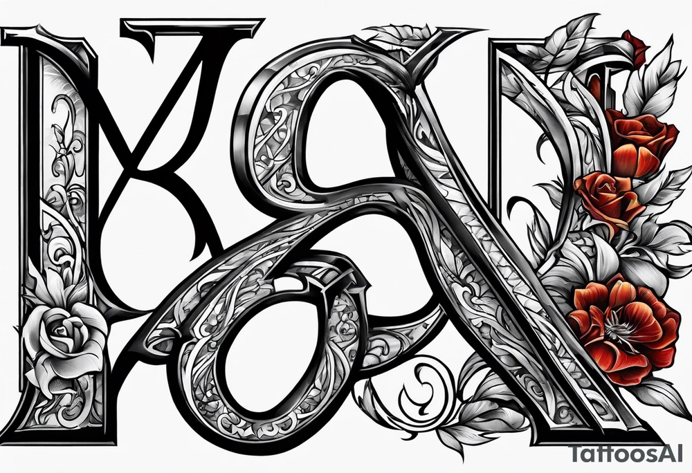the letters A and R tattoo idea