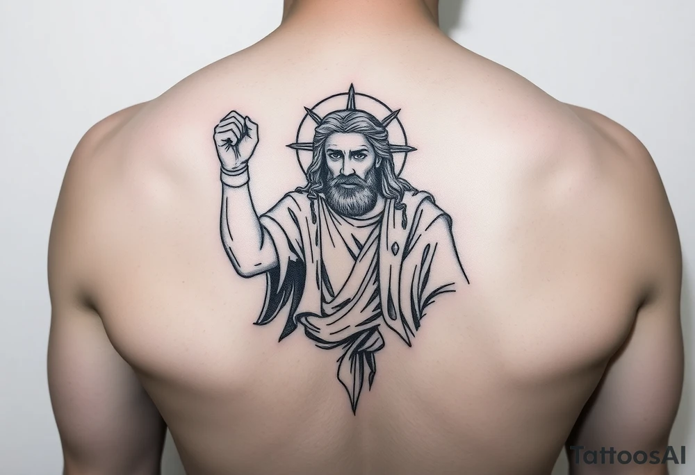 San Judas on forearm tattoo idea