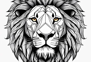 Moitie Visage lion avec son bebe lionne avec trait super fin entouré d'un cœur tattoo idea